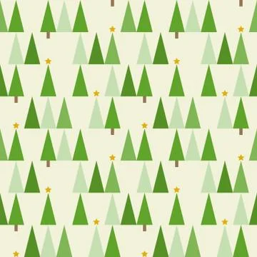 Christmas vector seamless pattern with trees  and star Illustrazione stock