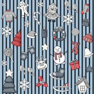Christmas vector seamless pattern Vector seamless pattern with snowman, re... Stock Photos