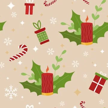 Christmas Vector Seamless Pattern. Xmas Background. Many gifts with differe.. 库存插图