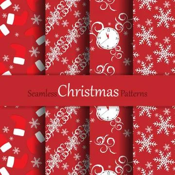 Christmas vector seamless patterns Illustrazione stock