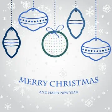 Christmas vector set of fir tree and evening balls, new year’s clock and festive Stock Illustration