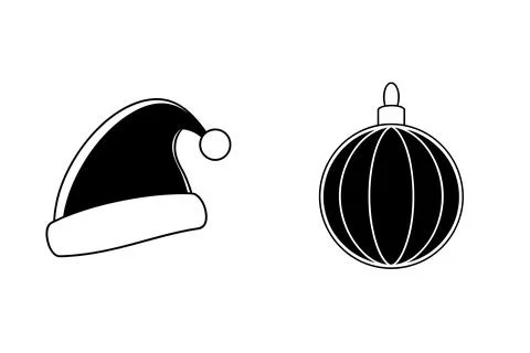 Christmas vector silhouette elements bundle Illustrazione stock