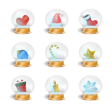 Christmas Vector Snow Ball Set Stock Illustration