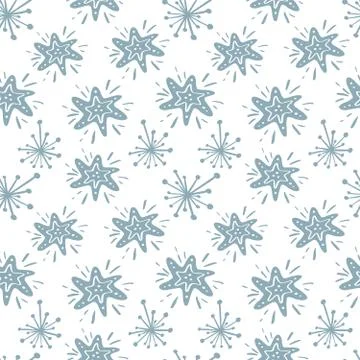 Christmas vector star seamless pattern in Scandinavian style. Best for pillow 스톡 일러스트