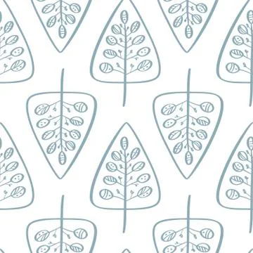 Christmas vector tree seamless pattern in Scandinavian style. Best for pillow イラスト素材