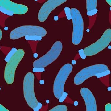 Christmas vegetable seamless cucumber pattern for wrapping paper and fabrics Stock Illustration
