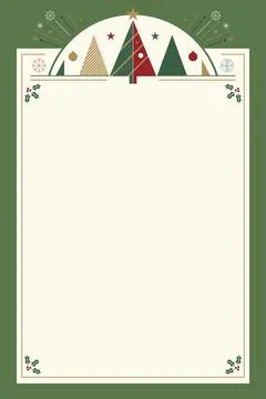 Christmas vertical frame template with abstract element geometric forms mod.. Ilustración de archivo