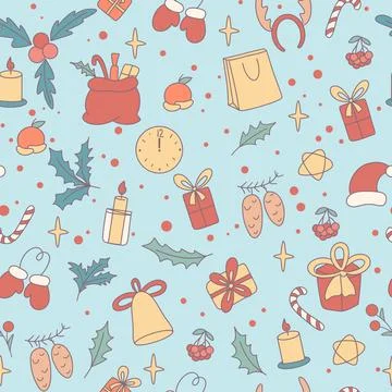 Christmas vintage seamless pattern Illustration