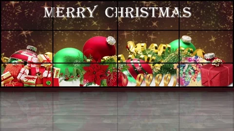 Christmas Virtual Set With 3D Background 02 Vidéo 137407053