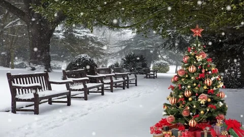 Christmas Virtual Set With 3D Background 03 Stock Footage 216496030
