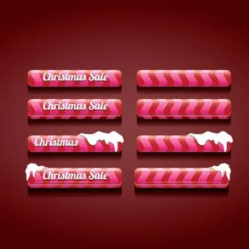 Christmas web buttons set. winter web buttons Illustrazione stock