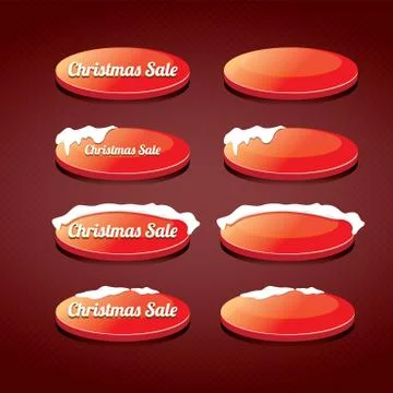 Christmas web buttons set. winter web buttons Stock Illustration