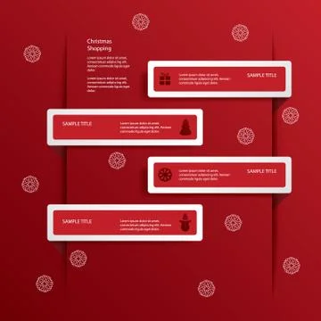 Christmas web or infographic elements in white frames Illustrazione stock