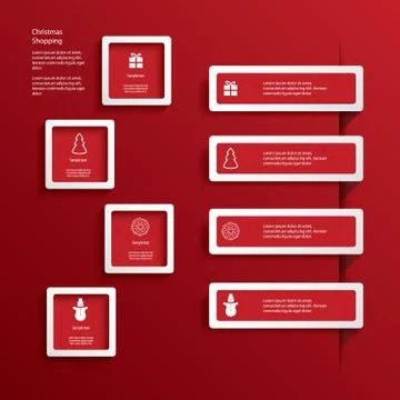 Christmas web or infographic elements in white frames イラスト素材