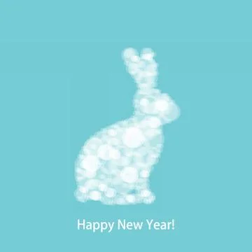 Christmas white rabbit Stock Illustration