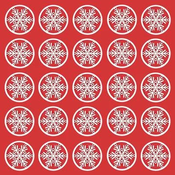 Christmas White Snowflake Abstract Repeat Pattern Design Stock Illustration