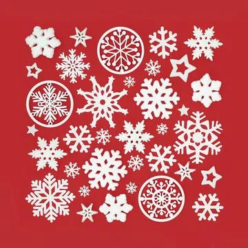 Christmas White Snowflake Pattern Decorative Background Stock-Illustration