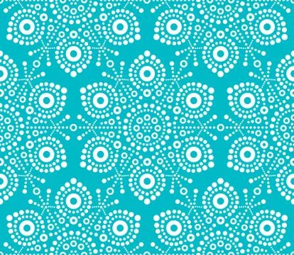 Christmas white snowflake seamless pattern, dot art vector design Stock Illustration