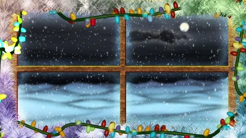 Christmas Window BG Stock Footage 165964662