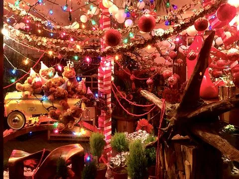Christmas window display Stock Photos