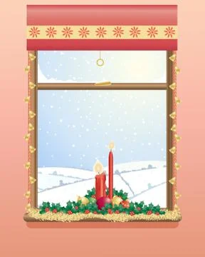 Christmas window Stock Illustration