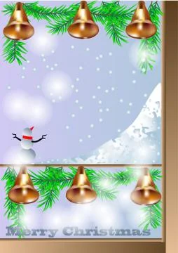 Christmas window Stock Illustration