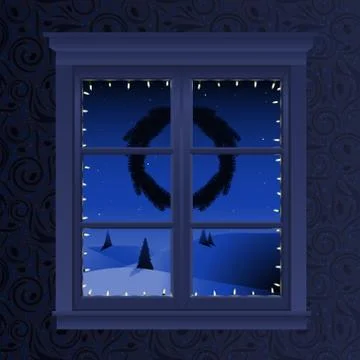 Christmas window Stock Illustration