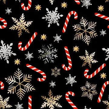 Christmas winter background, seamless pattern. Vector illustration. Stock Illustration