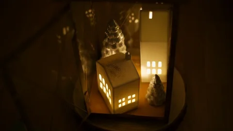 Christmas / winter candlelight lantern Stock Footage 122219944