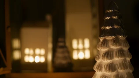 Christmas / winter candlelight lantern Stock Footage 122237915