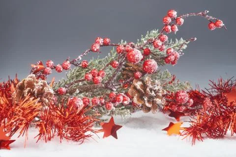 Christmas winter decorations Stock Photos