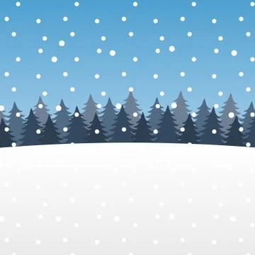 Christmas winter forest Stock Illustration