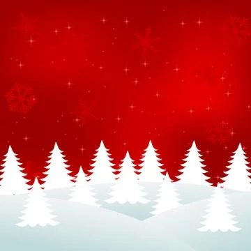 Christmas winter forest Stock Illustration
