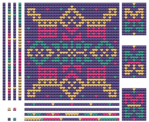 Christmas winter knitting pattern with Nordic Star Stock Illustration