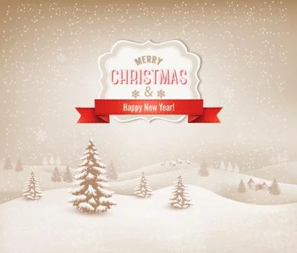 Christmas winter landscape background Stock Illustration