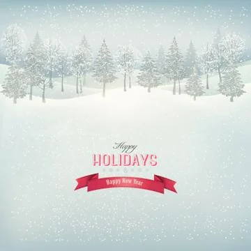 Christmas winter landscape background. vector. Stock Illustration