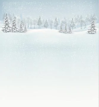 Christmas winter landscape background. vector. Stock Illustration