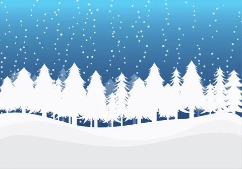 Christmas Winter Landscape Stock Illustration
