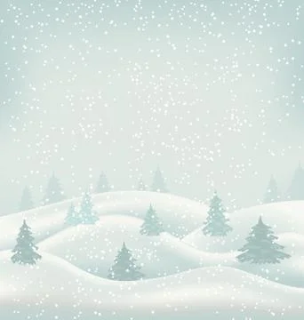 Christmas Winter Landscape Stock Illustration