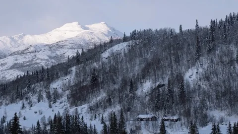 Christmas Winter Landscape Time Lapse - Norway Nature Timelapse Stock Footage 121585791