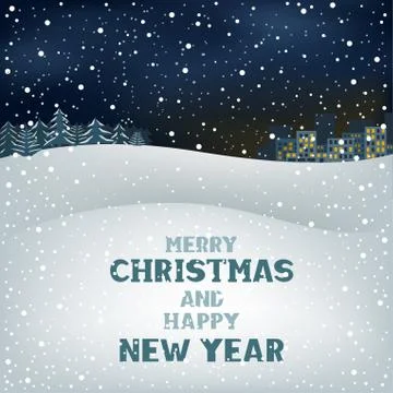 Christmas winter night Stock Illustration