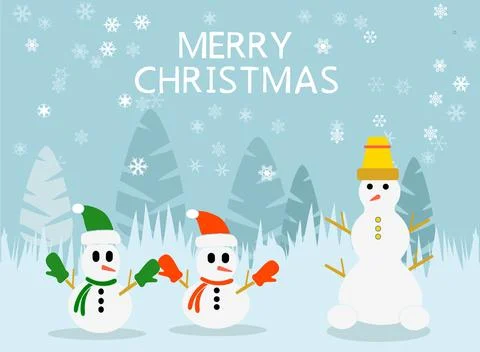 Christmas Winter Scene.  Stock Illustration