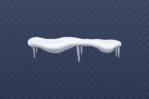 Christmas winter snowdrift element 3d realistic vector illustration isolated. Stock Illustration