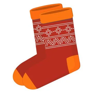 Christmas winter socks icon. Flat illustration of christmas winter socks vect Stock Illustration