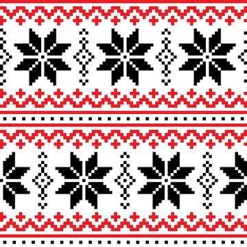 Christmas, winter vector seamless patterrn, Scandinavian greeting card Stock Illustration
