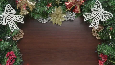Christmas wooden background Video stock 219687053