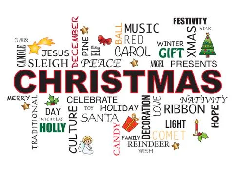 Christmas word Stock Illustration