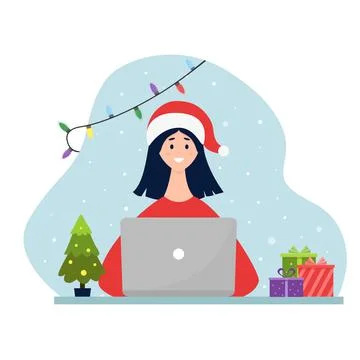 Christmas workplace Stock Illustration