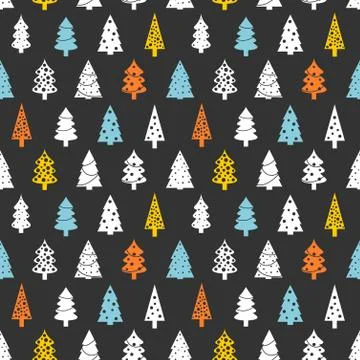 Christmas wrapping paper pattern - seamless Christmas tree background vector. イラスト素材