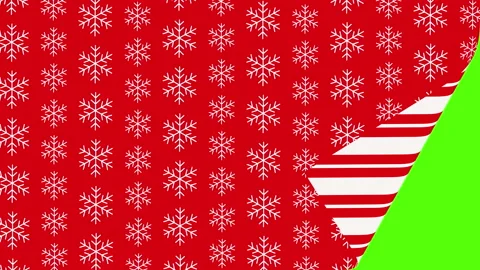 Christmas wrapping paper peeling back over on a green screen background Stock Footage 219550538